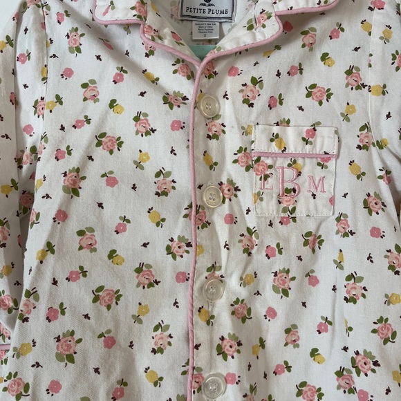 Petit Plume Kid's Twill Floral Pajama Set - Picture 4 of 8